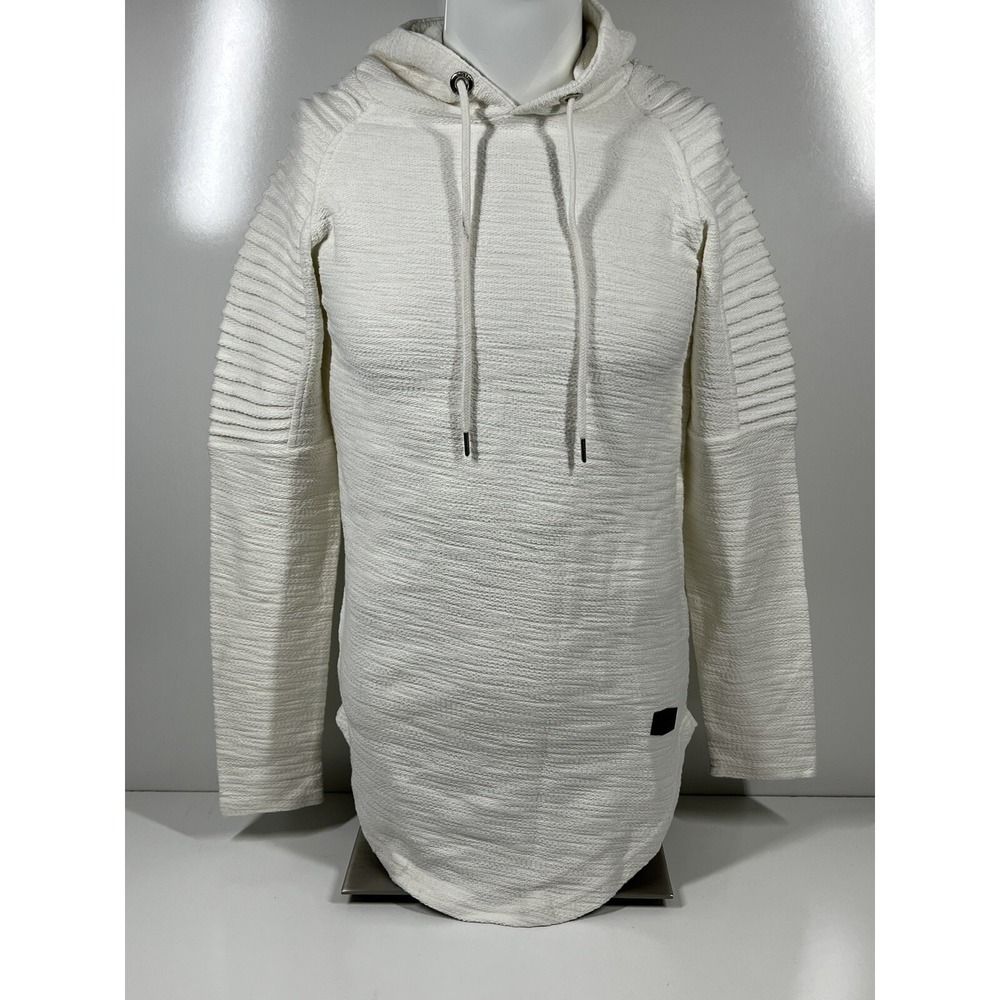 NWT Leif Nelson Hoodie Lightweight Long Sleeve Cream Sweater‎ LN8128 Mens SZ Sm